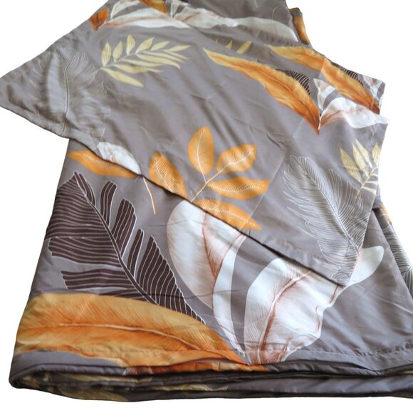 Queen Duvet Cover Set 90 x 88 Reversable 2 Shams Multicolor Tropical New - Picture 6 of 11